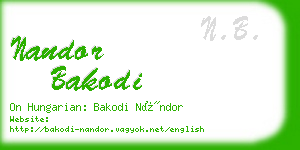 nandor bakodi business card